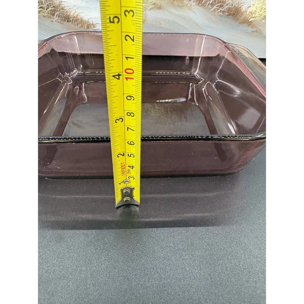 Pyrex Fireside 222-N Square Baking Dish 8x8x2 Smoked Amethyst Purple Glass Oven